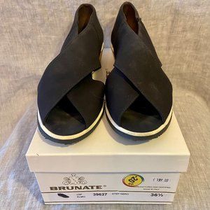 Brunate Black Wrap Wedge Size 36.5